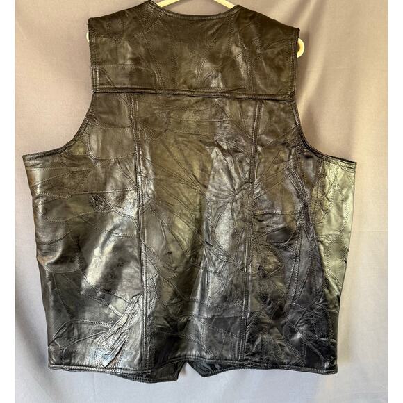 NWT Maxam Brand Leather Size 3X Black Vest - Picture 10 of 10